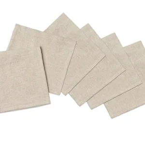 Set di 6 tovaglioli da tavola 45 X 45 CM 100% puro lino lavato delavè stone washed morbido resistente elegante made italy...