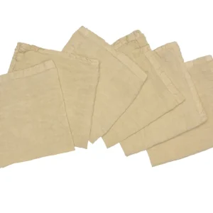 Set di 6 tovaglioli da tavola 45 X 45 CM 100% puro lino lavato delavè stone washed morbido resistente elegante made italy...