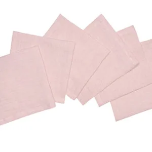 Set di 6 tovaglioli da tavola 45 X 45 CM 100% puro lino lavato delavè stone washed morbido resistente elegante made italy...