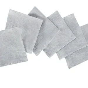 Set di 6 tovaglioli da tavola 45 X 45 CM 100% puro lino lavato delavè stone washed morbido resistente elegante made italy...