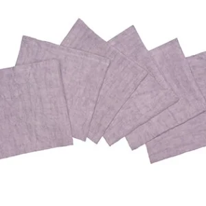 Set di 6 tovaglioli da tavola 45 X 45 CM 100% puro lino lavato delavè stone washed morbido resistente elegante made italy...