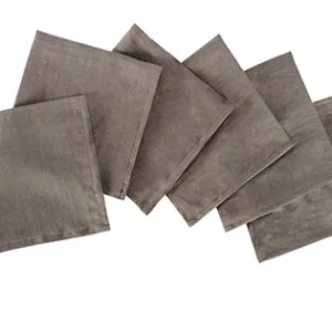 Set di 6 tovaglioli da tavola 45 X 45 CM 100% puro lino lavato delavè stone washed morbido resistente elegante made italy...