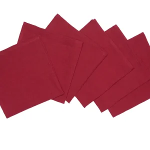Set di 6 tovaglioli da tavola 45 X 45 CM misto lino morbido resistente elegante made italy CILIEGIA