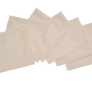 Set di 6 tovaglioli da tavola 45 X 45 CM misto lino morbido resistente elegante made italy NATURALE MELANGE