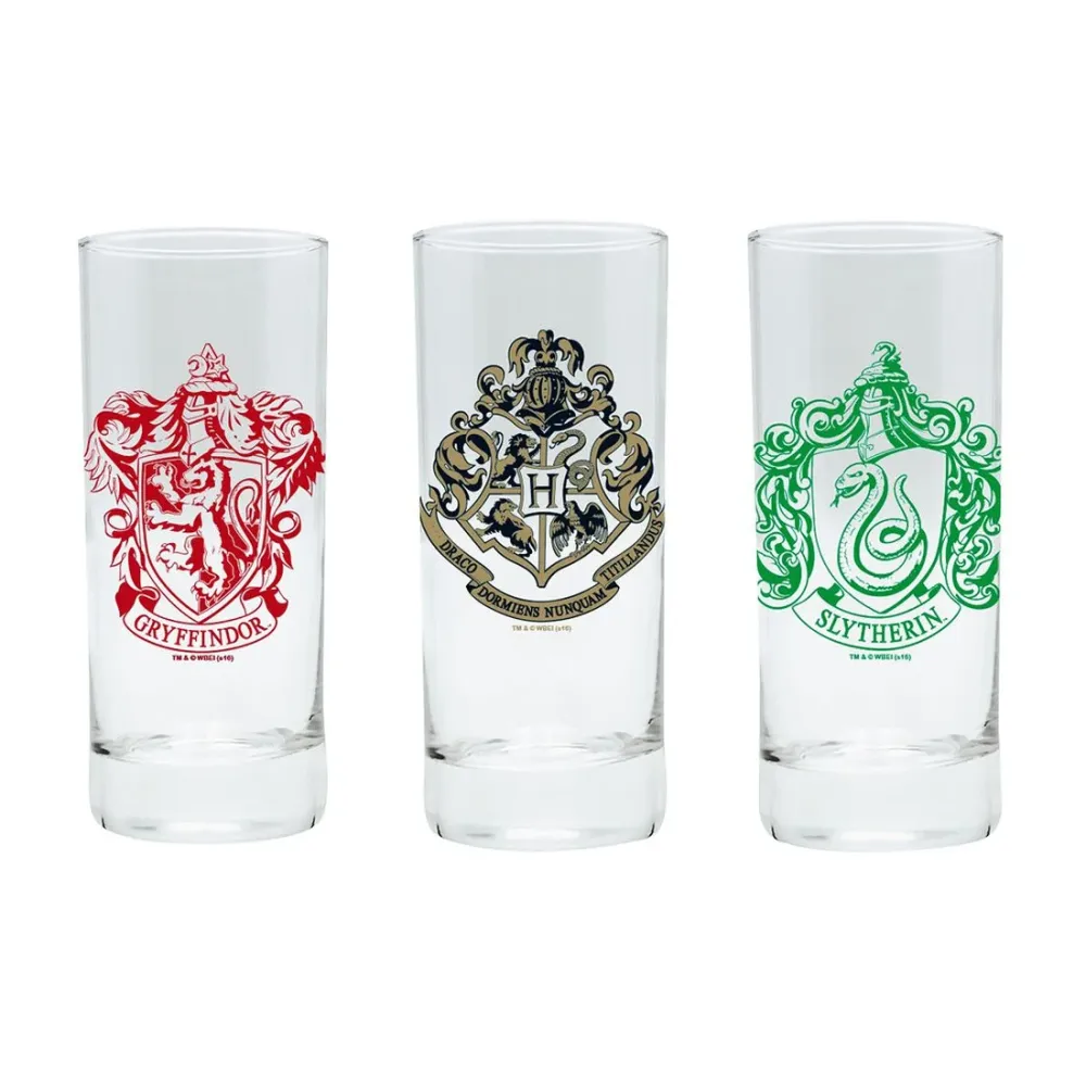 Set di tre bicchieri di Hogwarts