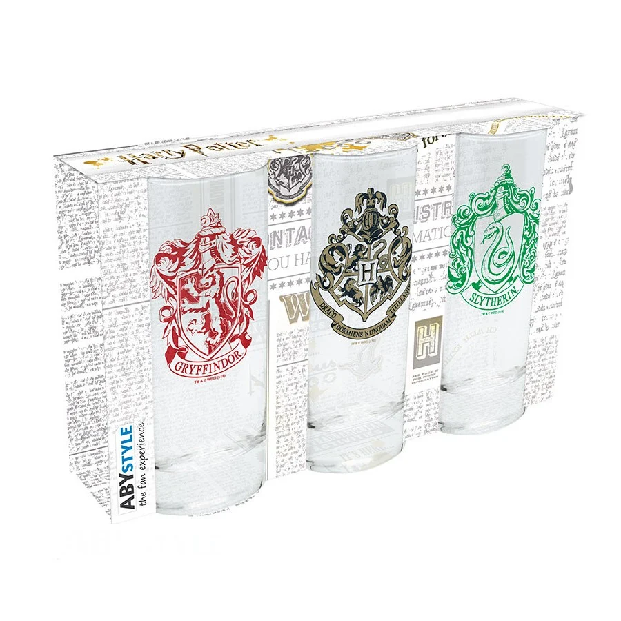 Set di tre bicchieri di Hogwarts