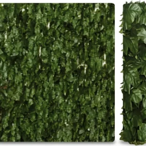 Siepe Ornamentale Artificiale Con Foglie Edera- - Mt.10X1,5H. - 6000 Foglie - 1 Rotolo T-Rex