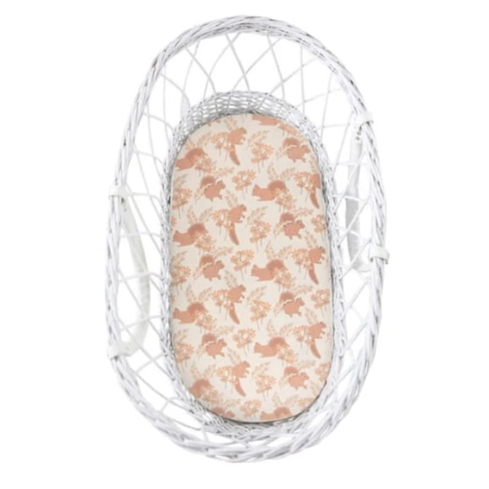 Sleepee Lenzuolo per culla confezione da 2 pezzi Animali Vintage Mandorla/Crema