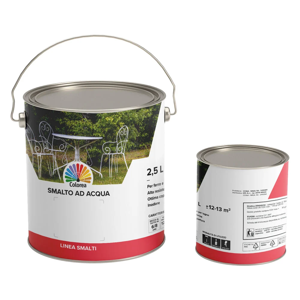 Smalto All'Acqua 'Colorea' Lt. 0,750 Bianco Lucido - Colorea