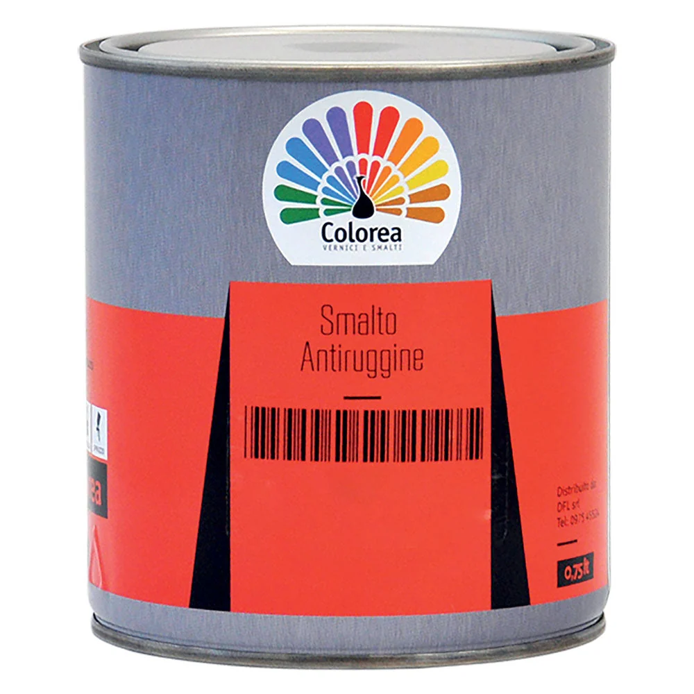 Smalto Antiruggine 'Colorea' Lt. 0,750 Grigio Argento- 6 Pezzi - Colorea