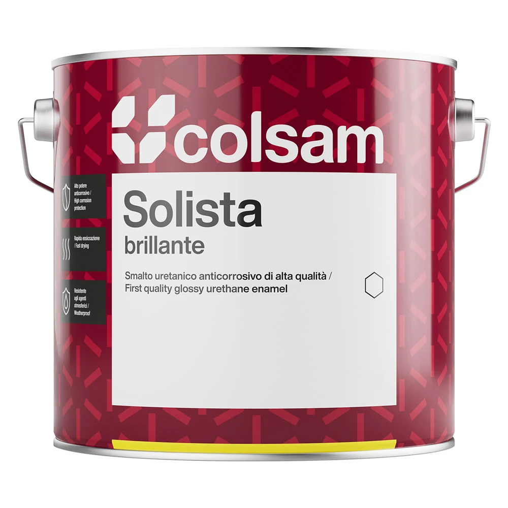 Smalto Sintetico Brillante 'Solista' Lt. 0,750 Rosso- 6 Pezzi - Colorificio Sammarinese