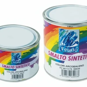 Smalto Sintetico Opaco (Lack 90)- - Ml.375 Bianco Opaco Ral 9010 - 6 Pezzi Feudo
