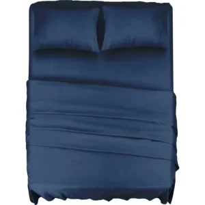 Softy completo letto matrimoniale microfibra blu