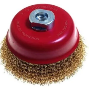 SPAZZOLA TAZZA FILI ACCIAIO PER FRULLINO EXTRA ø mm.65 filettato 14 MA - PZ 6 -
