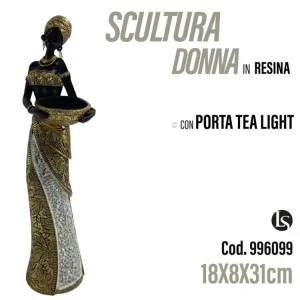 Sta Statua porta candela 10x8x31cm