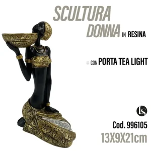 Sta Statua porta candela 13x9x21cm