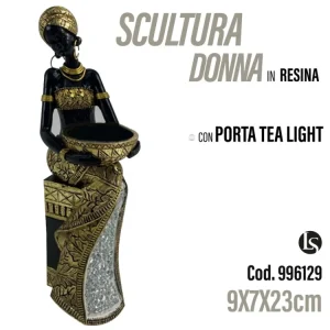 Sta Statua porta candela 9x7x23cm