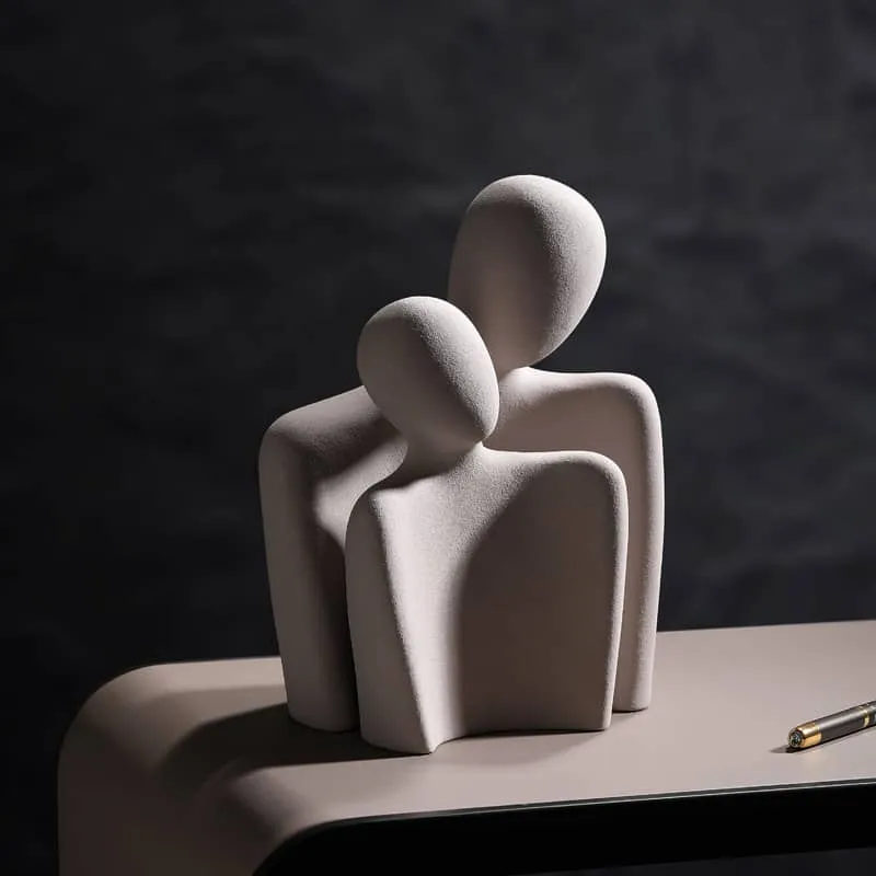 Statua astratta di coppia ceramica 25 cm