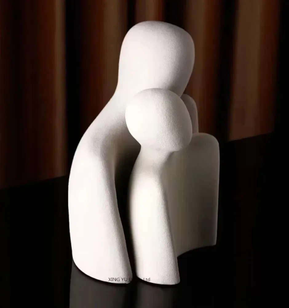 Statua astratta di coppia ceramica 25 cm