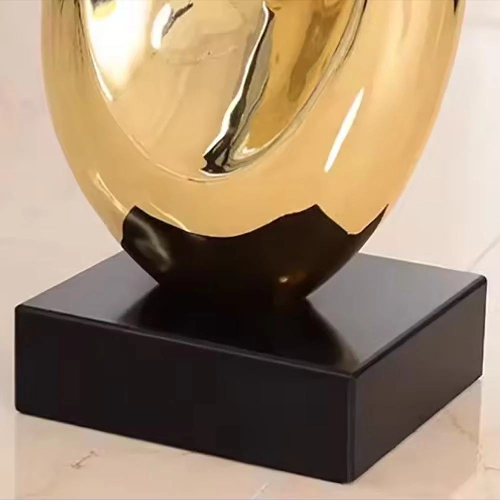 Statua astratta resina dorata – Scultura decorativa 49 cm