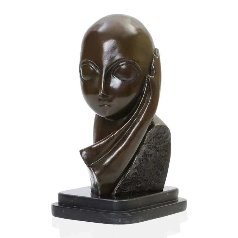 Statua bronzo Riproduzione Brancusi Miss Pogany I 27 cm
