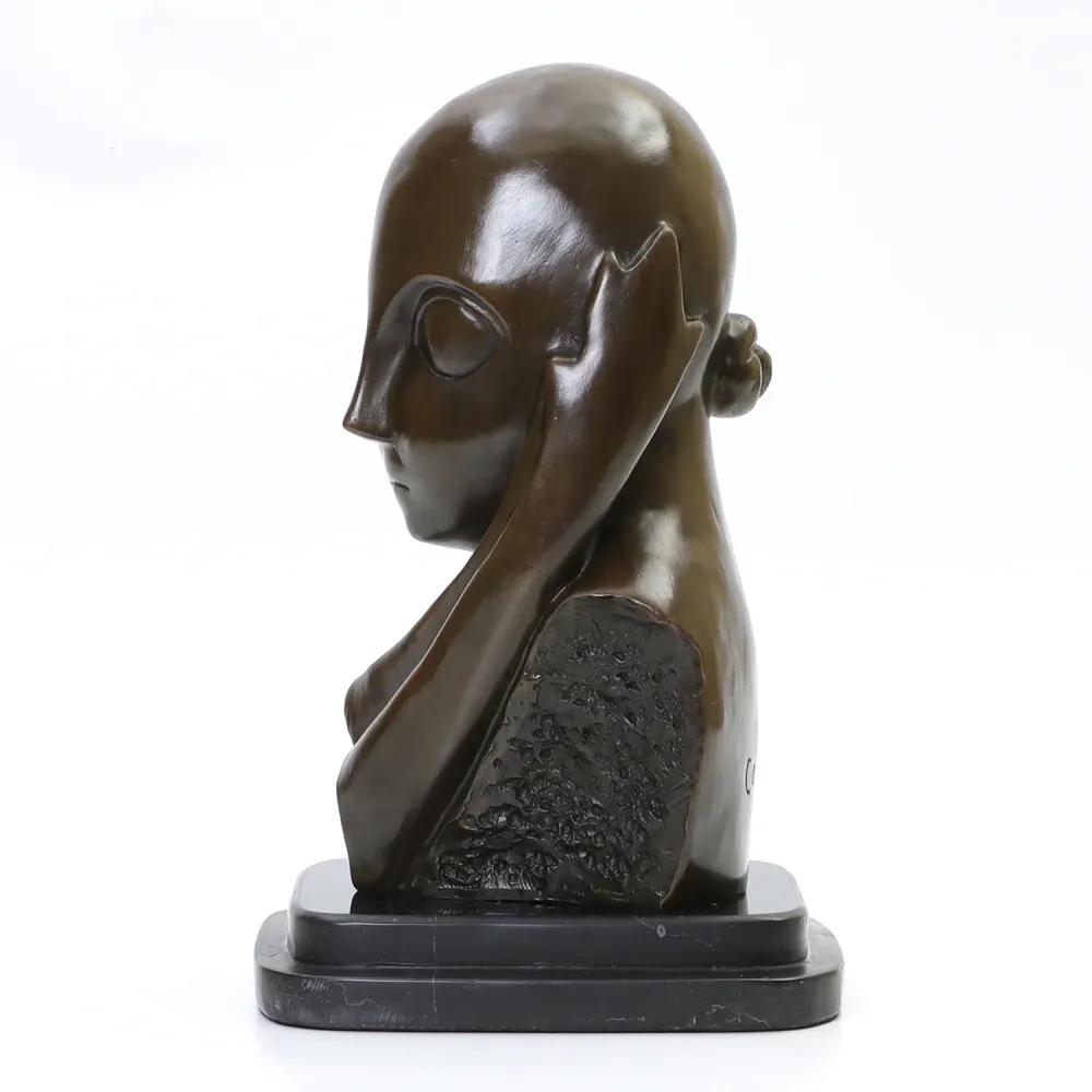 Statua bronzo Riproduzione Brancusi Miss Pogany I 27 cm