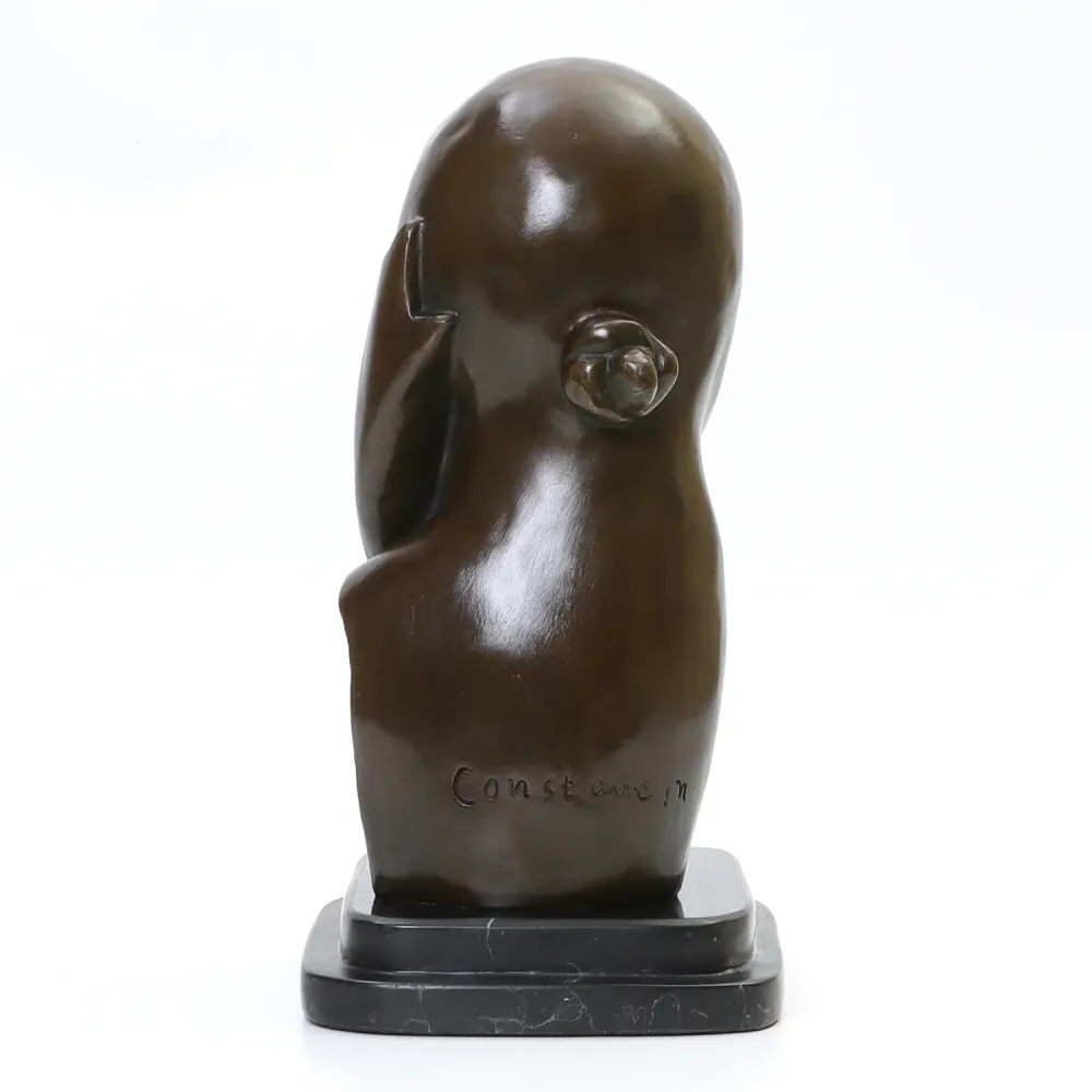 Statua bronzo Riproduzione Brancusi Miss Pogany I 27 cm