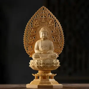Statua di Buddha legno 28 cm