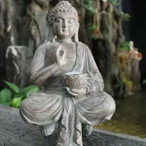 Statua di Buddha resina per esterni 27 cm