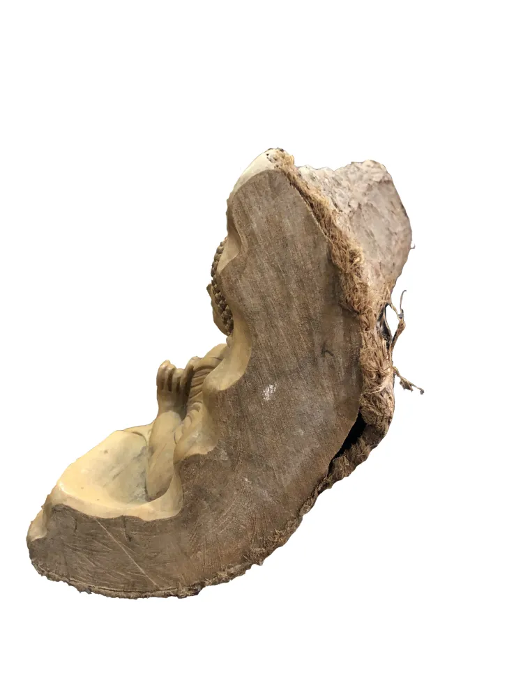 Statua Buddha steso inciso legno di pino indonesiano