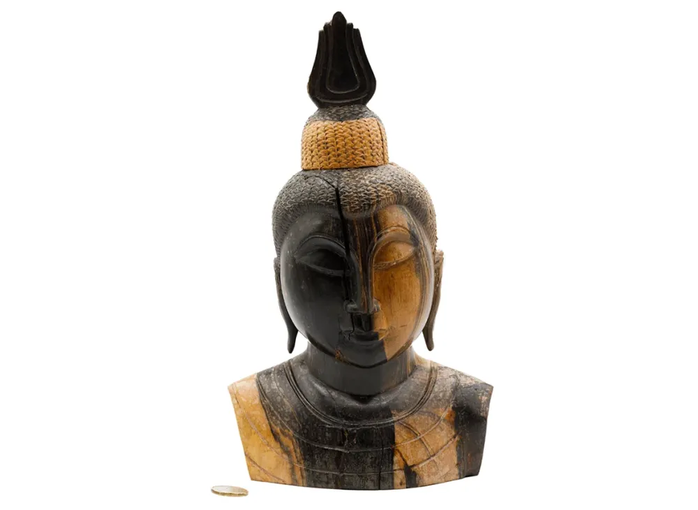 Statua di Buddha thailandese legno, intagliata mano # 93854