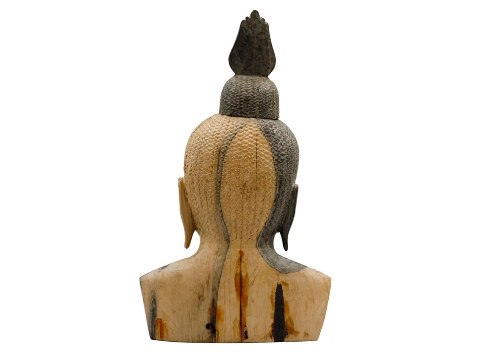 Statua di Buddha thailandese legno, intagliata mano # 93854