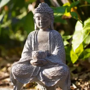 Statua di Buddha Zen resina per esterni 27 cm