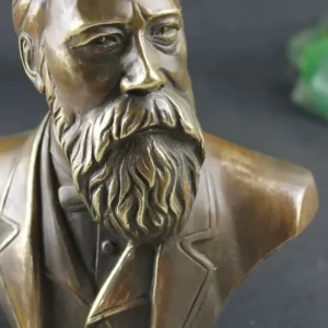 Statua busto Friedrich Engels ottone 16 cm