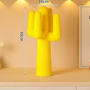 Statua di cactus resina dal design giallo 30 cm