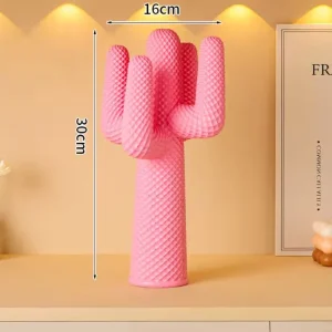 Statua di cactus rosa resina 30 cm