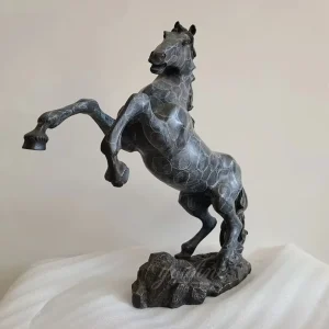 Statua di cavallo rampante bronzo 41 cm