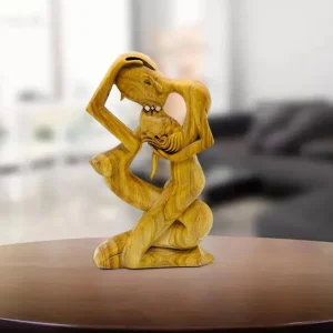 Statua coppia abbraccio legno 23 cm