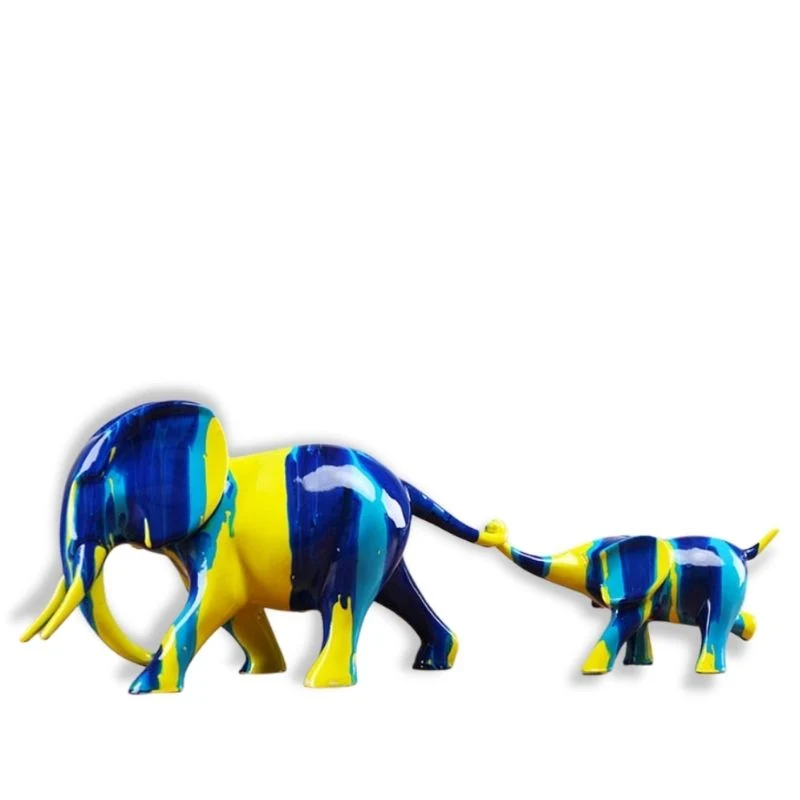 Statua decorativa dell'elefante Famiglia