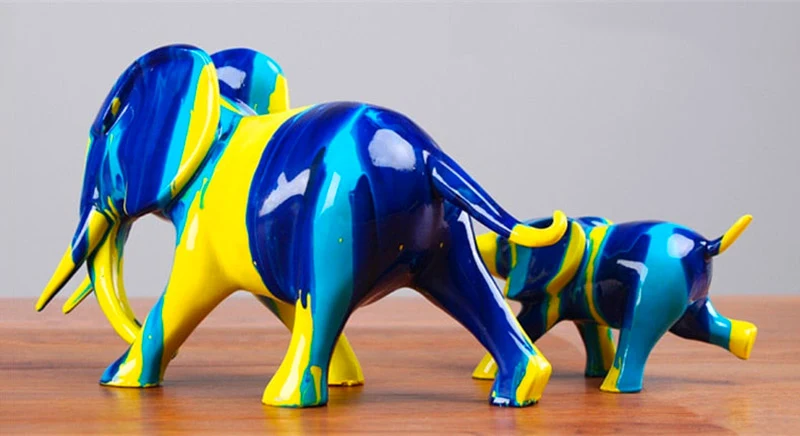 Statua decorativa dell'elefante Famiglia