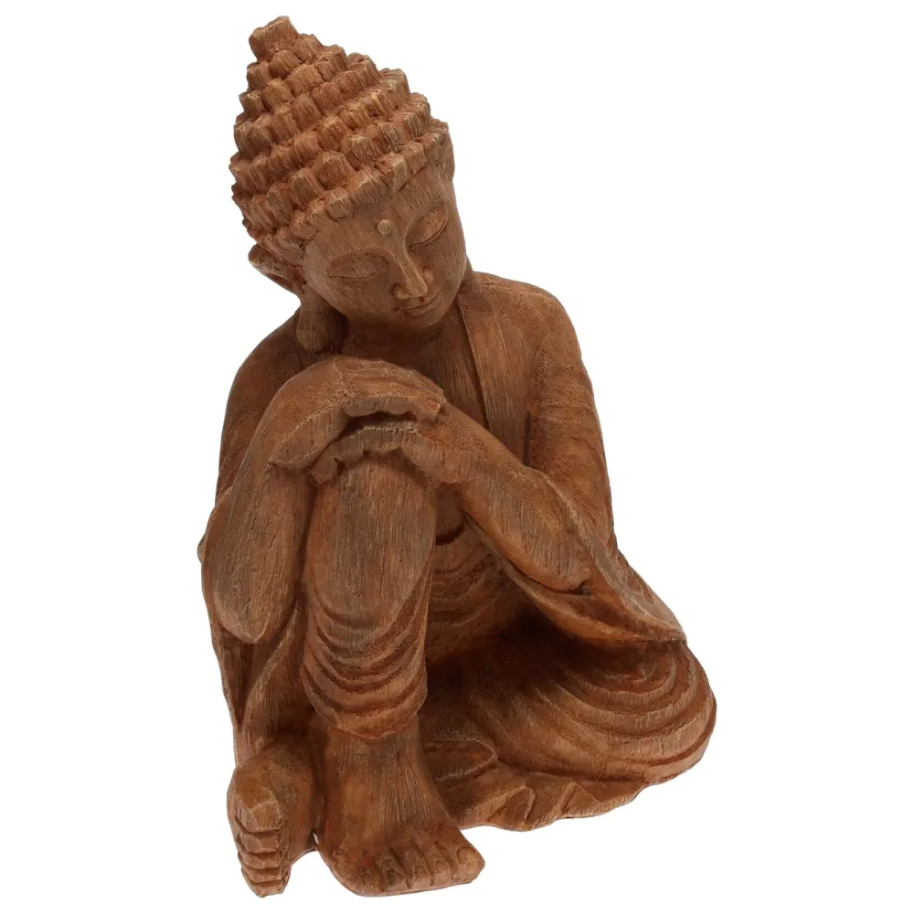 Statua decorativa resina "Buddha dormiente" per veranda e giardino h 37,5 cm