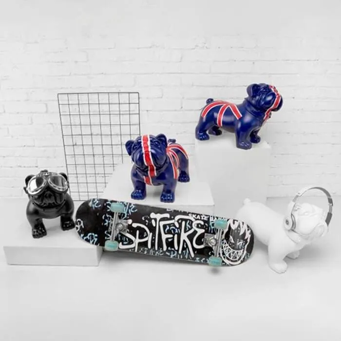 Statua del cane Bulldog Musica 33 cm