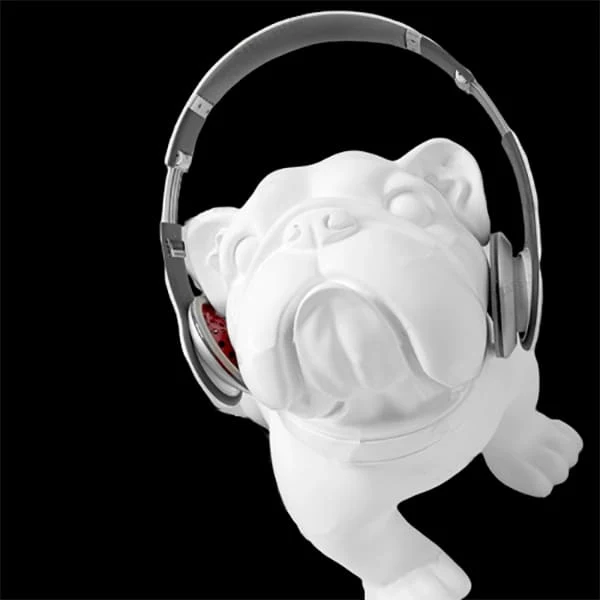Statua del cane Bulldog Musica 33 cm