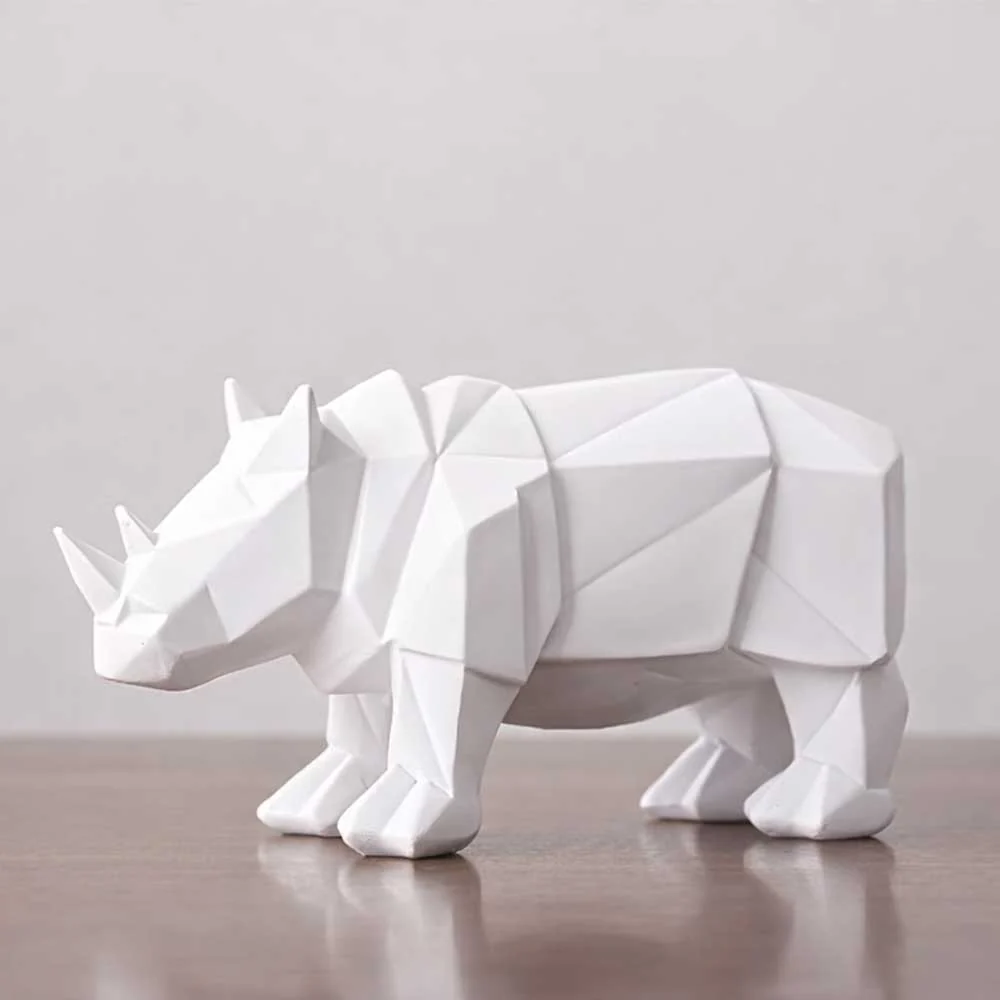 Statua del rinoceronte Origami