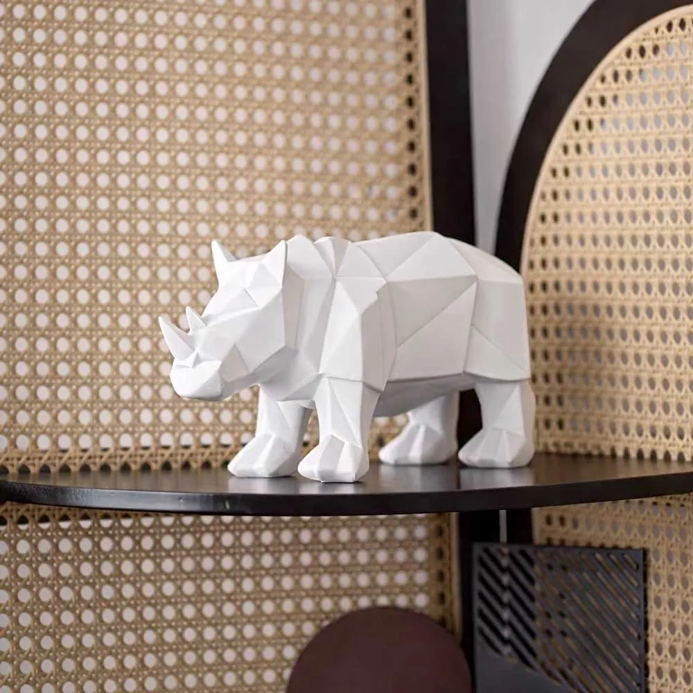 Statua del rinoceronte Origami