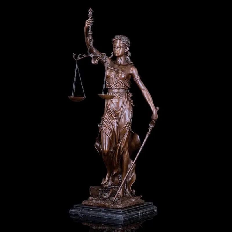 Statua della Giustizia - Themis - bronzo 34 cm
