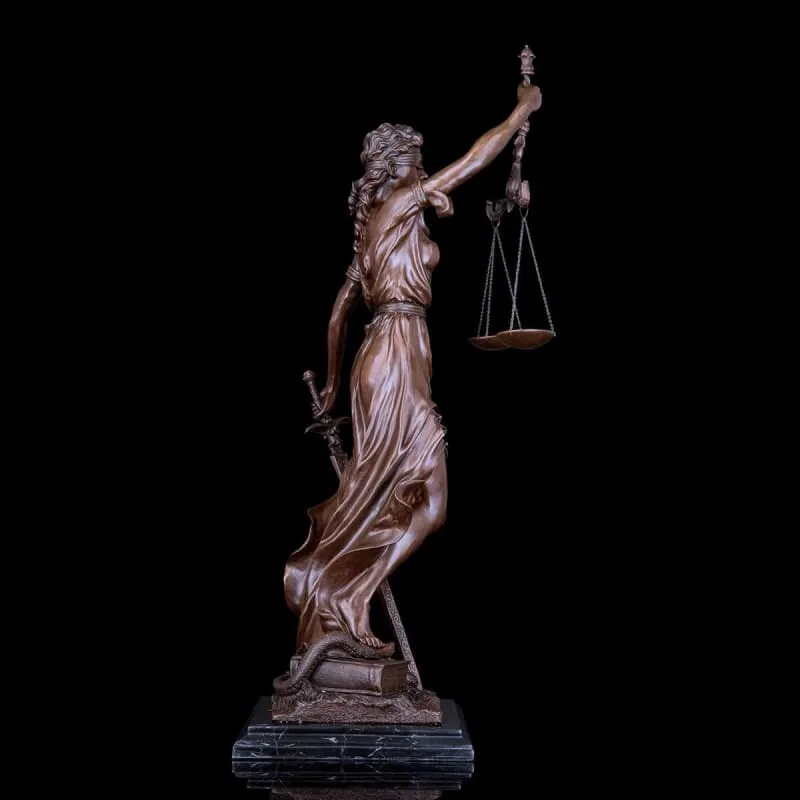 Statua della Giustizia - Themis - bronzo 34 cm