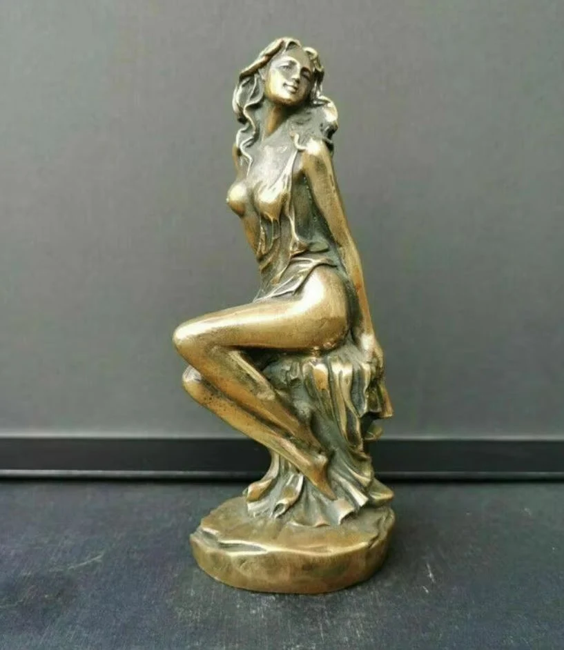 Statua di donna nuda metallo 15 cm