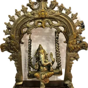 Statua Ganesh ottone su altalena