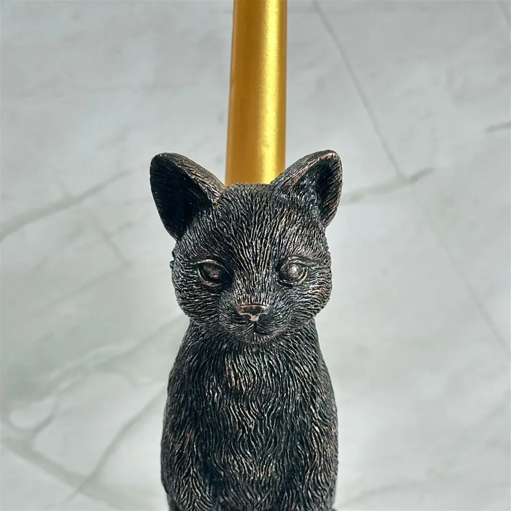 Statua di gatto/portacandele